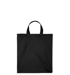 Katoenen Draagtas | Korte Hengsels | Zwart